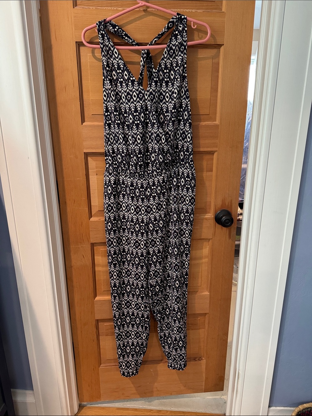 LOFT Black & White Printed Sleeveless-Jumpsuit